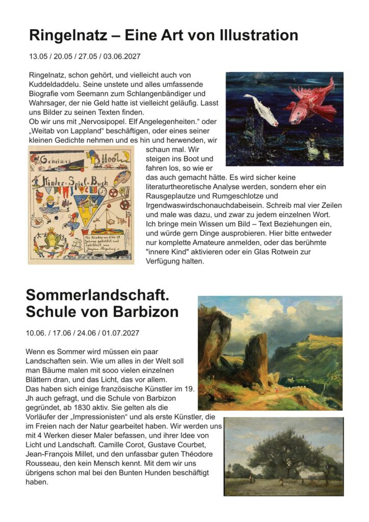 Ringelnatz, Schule von Barbizon