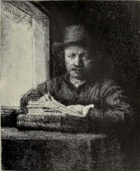 Licht und Schatten Rembrandt-Selbstbildnis-zeichnend-1648 Rembrandt Selbstportrait Malschule