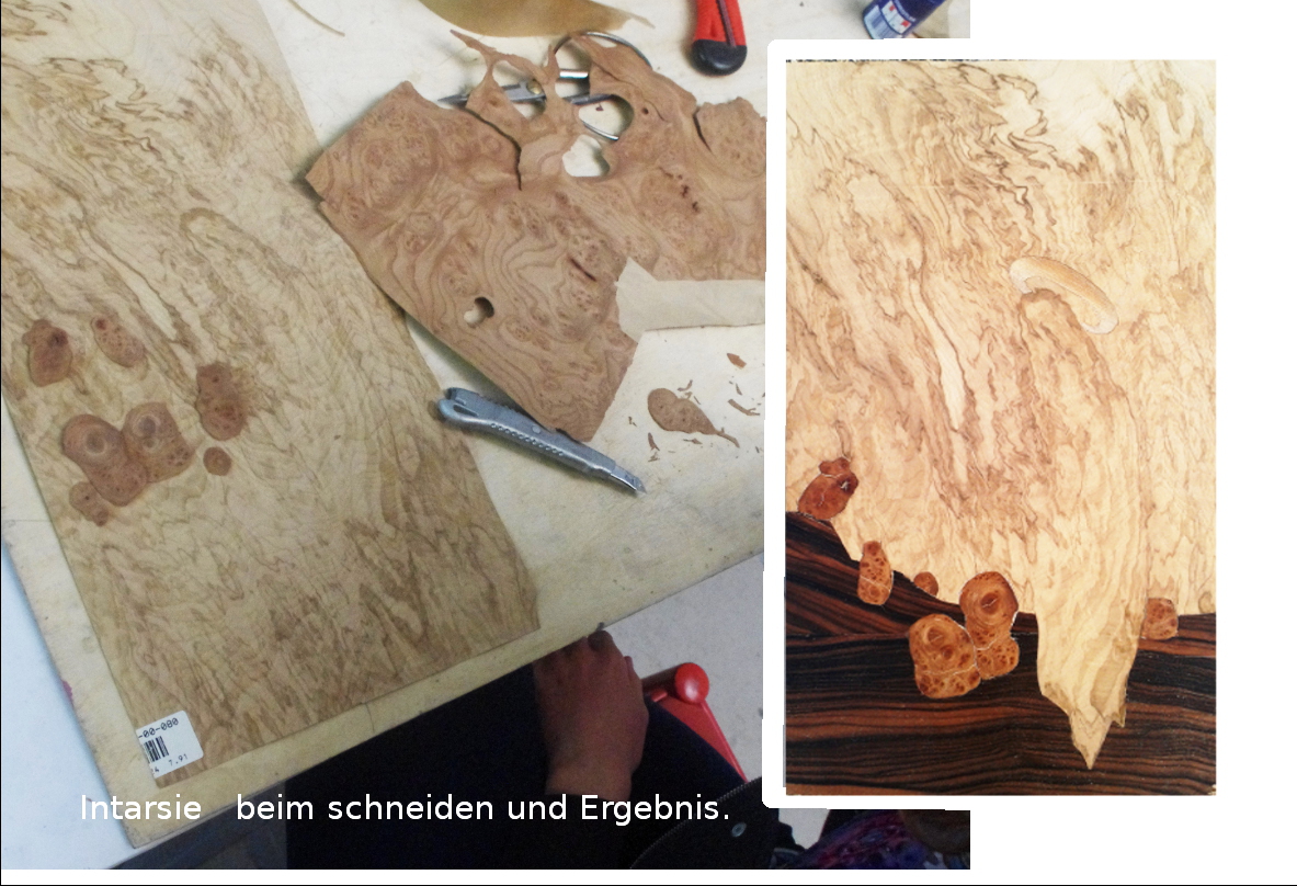 Intarsie Holz Furnier In Arbeit - Fertig